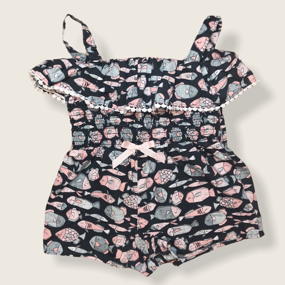 Maggie & Zoe Fish Romper With Adjustable Straps